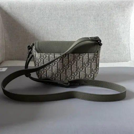 Dior Mini Oblique Saddle Buckle Messenger Bag Mint - Image 2