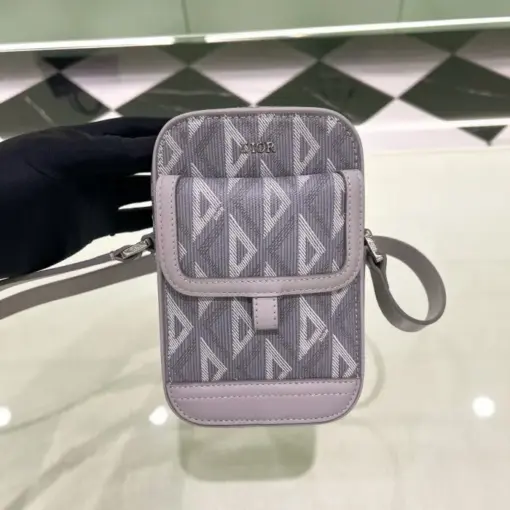 Dior Pouch Shoulder Bag Chain Grey