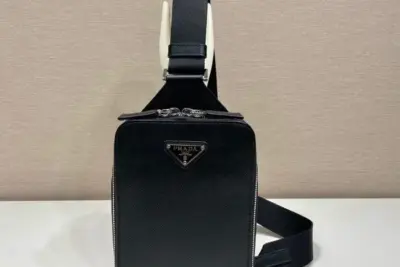 Prada Brique Saffiano Leather Bag Black