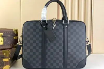 LV Porte Documents Voyage Bag Damier Graphite