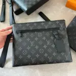 LV Takeoff Pouch Monogram Macassar Canvas Black