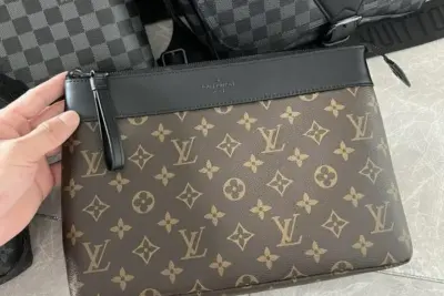 LV Pochette Voyage Souple Monogram Eclipse Brown
