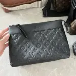 LV Pochette Voyage Souple Monogram Shadow Leather Black