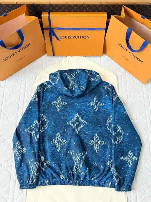 LV Printed Monogram Windbreaker Blue - Image 2