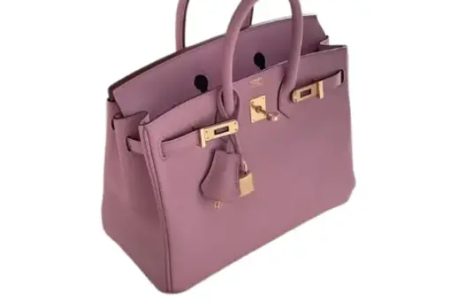 Hermes Birkin 25 Mauve Sylvestre Swift Leather Pink