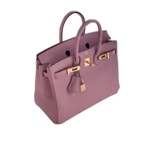 Hermes Birkin 25 Mauve Sylvestre Swift Leather Pink