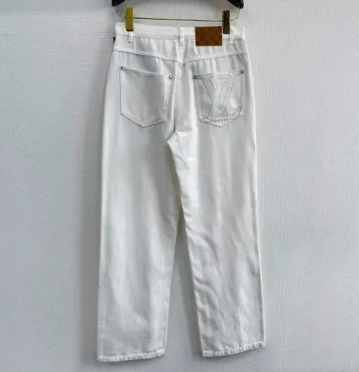 LV Loose Baggy Hip-Hop Jeans White - Image 2