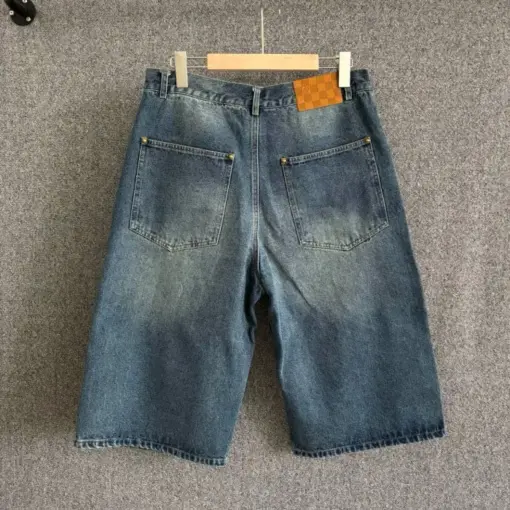 LV Cargo Denim Shorts Pocket Patch - Image 2