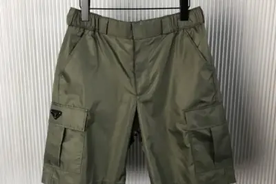Prada – Nylon Gabardine Bermudas Shorts Green