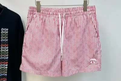 LV Checked Monogram Swim Shorts Pink