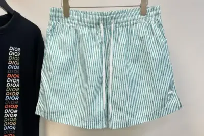 LV Checked Monogram Swim Shorts Baby Blue