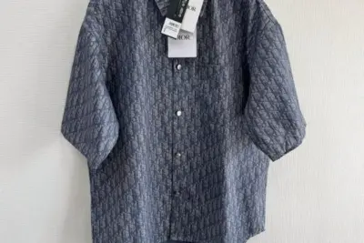 Dior Oblique Short-Sleeved Shirt Blue