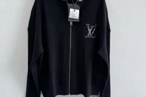LV Knit Bomber Sweater Black