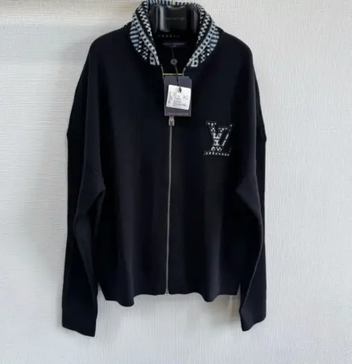 LV Knit Bomber Sweater Black