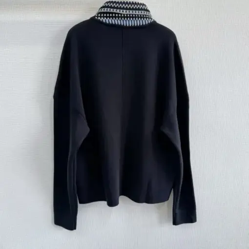 LV Knit Bomber Sweater Black - Image 2