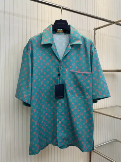 LV Monogram Silk Shirt Strawberry Ice