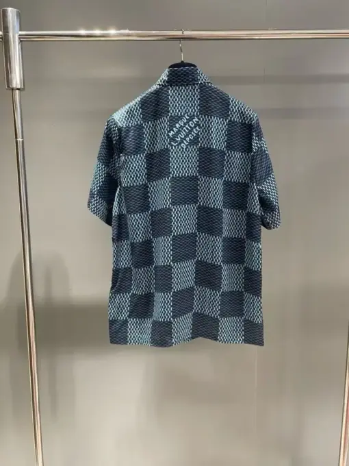 LV Damier Silk Shirt Blue Haze - Image 2