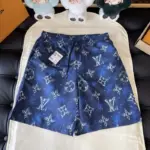 LV Monogram Print Swim Shorts Ocean Blue