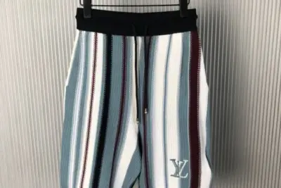 LV Striped Crochet Shorts Multicolor