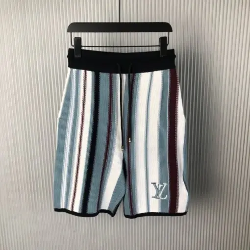LV Striped Crochet Shorts Multicolor