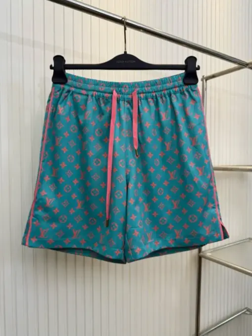 LV Monogram Silk Shorts Strawberry Ice