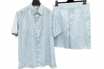 Dior Oblique Bermuda Suite Set Sky Blue