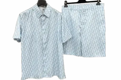 Dior Oblique Bermuda Suite Set Sky Blue