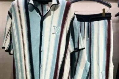 LV Striped Crochet Suite Set Multicolor