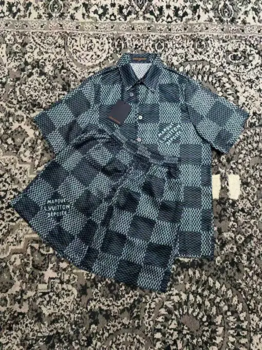 LV Damier Silk Suite Set Blue Haze