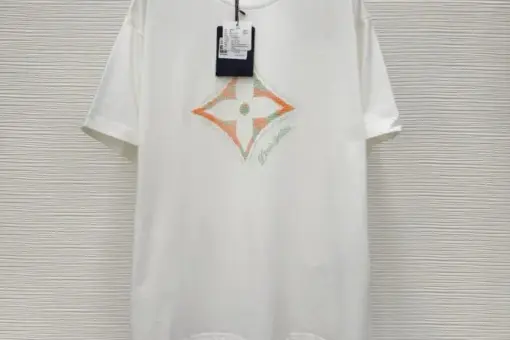 LV Monogram Flower 3D Gradient Print T-Shirt White