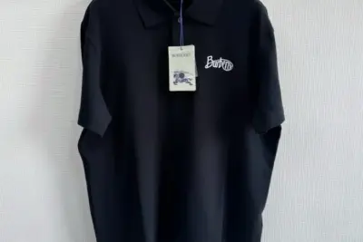 BURBERRY Cotton Polo T-Shirt Sky Black