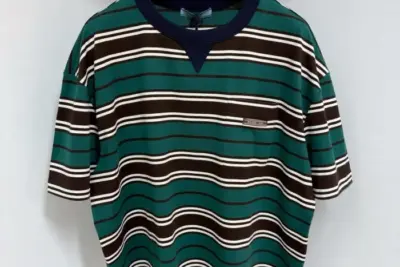 Prada Oversized Striped T-Shirt Green