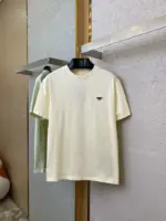 Prada – Logo Cotton T-shirt Cream