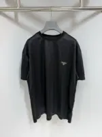 Prada Black Re-Nylon and jersey T-shirt