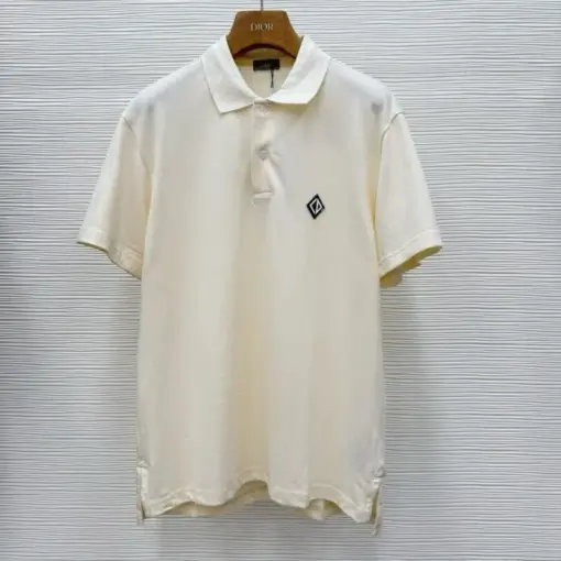 CD Diamond Polo T-Shirt, Relaxed Fit Cream