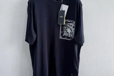 FENDI Regular-fit, short-sleeved crew-neck T-shirt blue