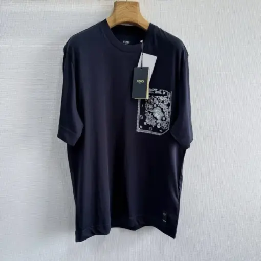 FENDI Regular-fit, short-sleeved crew-neck T-shirt blue