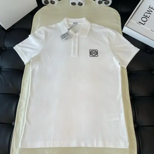 Loewe Embroidered Logo Polo T-Shirt White