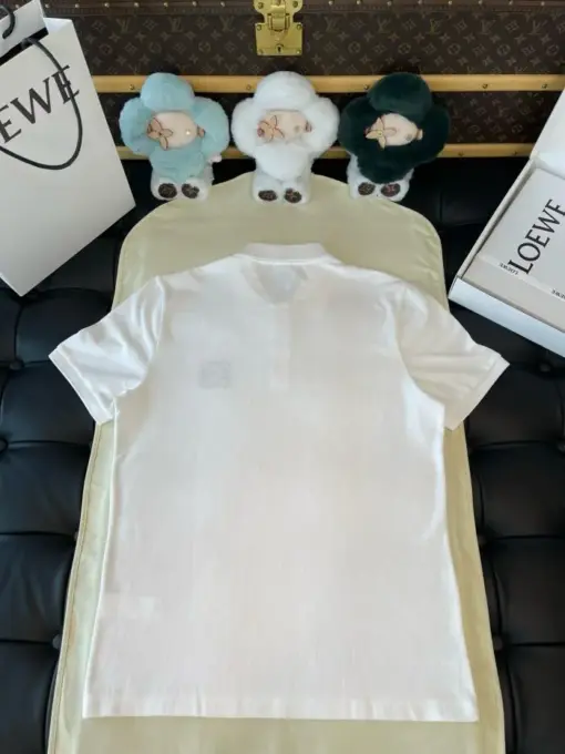 Loewe Embroidered Logo Polo T-Shirt White - Image 2