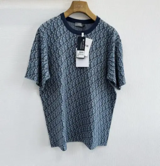 Dior Oblique T-Shirt, Relaxed Fit Blue