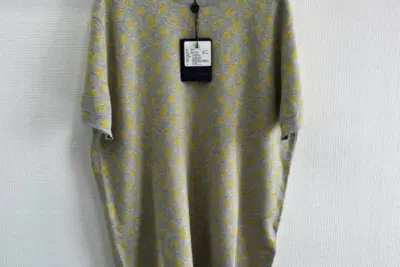 LV Designer Monogram T-Shirt Grey & Yellow