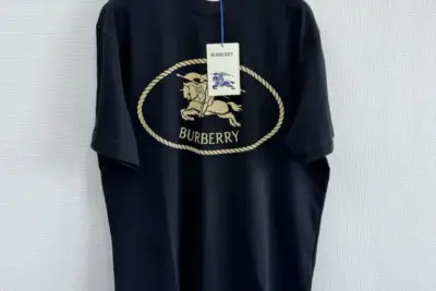 Burberry Knight Stamp Cotton T-shirt Black