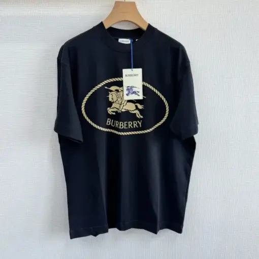 Burberry Knight Stamp Cotton T-shirt Black