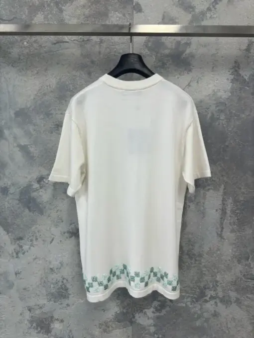 LV Embellished Short-Sleeved Crewneck Milky White - Image 2