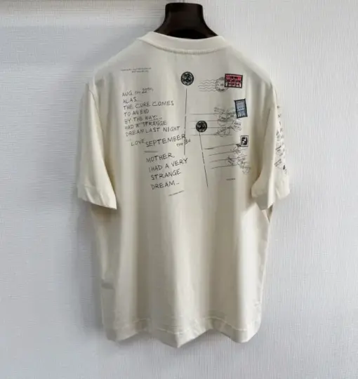 Fendi Postcards Motif Printed T-Shirt White - Image 2