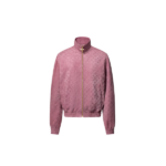 LV Monogram Debossed Leather Tracksuit Jacket Wistful Mauve