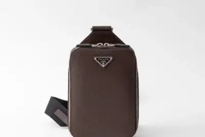 Prada Brique Saffiano Leather Bag Coffee