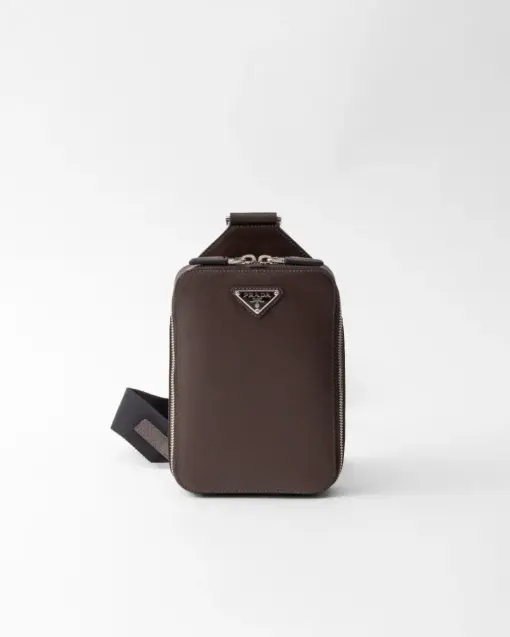 Prada Brique Saffiano Leather Bag Coffee