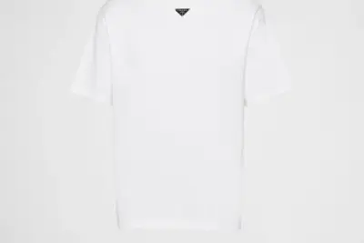 Prada Triangle-logo Cotton T-shirt White