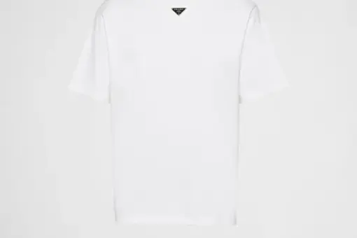 Prada Triangle-logo Cotton T-shirt White